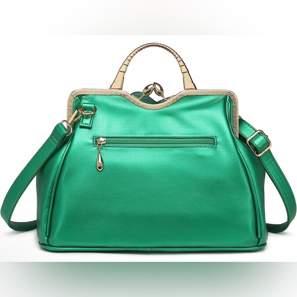 Exquisite Leather Flower Kiss-Lock Handbag - Picture 5 of 5